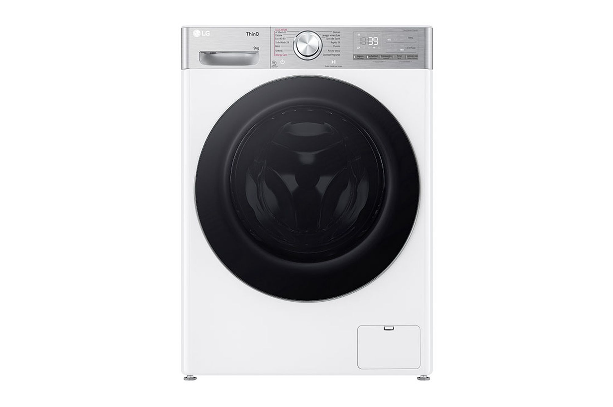 LG Lavatrice 9kg AI DD™ | Serie R9 Classe A-40% | 1400 giri, TurboWash 360, Vapore antipiega, Wi-Fi | White, F4R9009TPWC